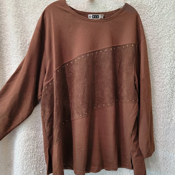 Vintage 90's Blast Brand - Dark Brown Shirt and Jacket - Faux Suede - 2x - Picture 5 of 5